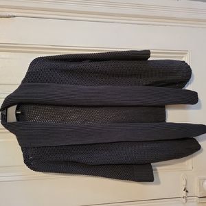 Eddie Baeur Dark Grey Cardigan Knit Sweater Top PXL